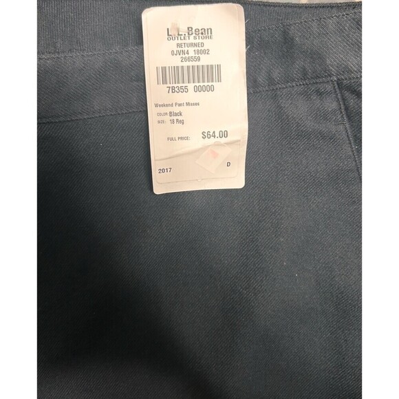 L.L. Bean 18R Black Classic Fit Straight Cotton Lined Preppy Office Winter NWT - Picture 8 of 8
